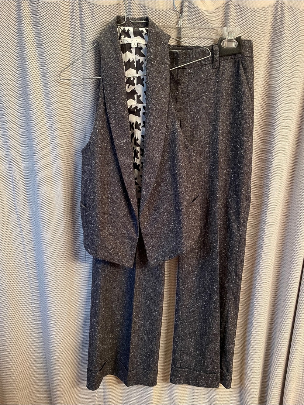 CAbi Charcoal Speckled Vest & Wide-Leg Pants Set